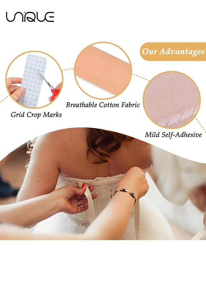 Unique 30 Pcs Tummy Lift Tape Waterproof Tummy Lifting Tape Body Control Precut Adhesive Strips for Women Saggy Loose Skin Flat Stomach Back Fat Belly (Skin Color) - Image 3